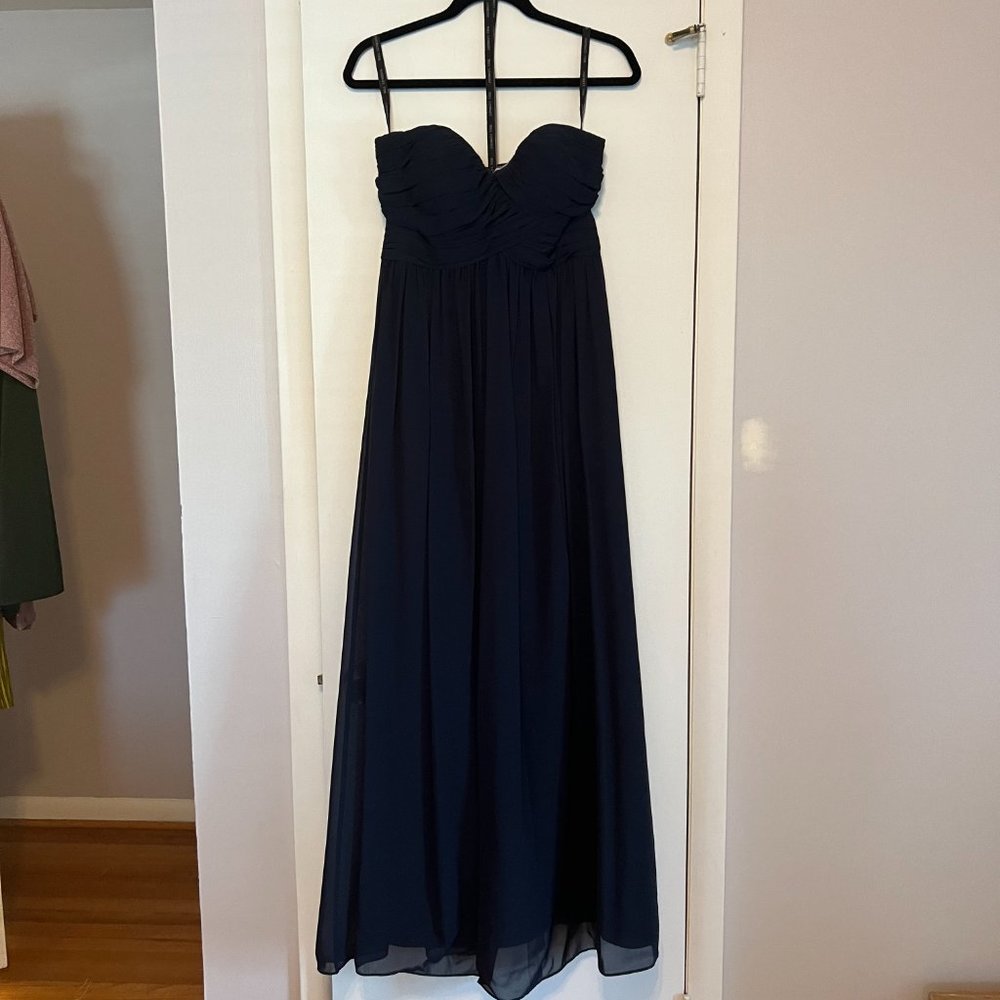 Navy Bill Levkoff Bridesmaid Dress Size 6